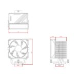 ID-Cooling CPU Cooler - FROZN A400 BLACK (25,8dB; max. 77,81 m3/h; 4pin csatlakozó, 4 db heatpipe, 9cm, PWM) - Image 7