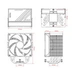 ID-Cooling CPU Cooler - FROZN A610 ARGB WHITE (29.9dB; max. 132,54 m3/h; 4pin, 4 db heatpipe, 12cm, A-RGB, PWM) - Image 6