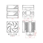 ID-Cooling CPU Cooler - FROZN A620 ARGB WHITE (29,9dB; max 132,52 m3/h; 4Pin csatlakozó, 6 db heatpipe, 2x12cm, PWM) - Image 6