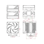 ID-Cooling CPU Cooler - FROZN A620 BLACK (29,85dB; max 132,94 m3/h; 4Pin csatlakozó, 6 db heatpipe, 2x12cm, PWM) - Image 8