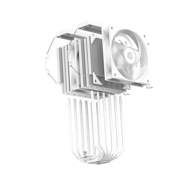 ID-Cooling CPU Cooler - FROZN A620 PRO XE ARGB SNOW (27,2dB; max 98,54 m3/h; 4Pin csatlakozó, 6 db heatpipe, 2x12cm) - Image 6