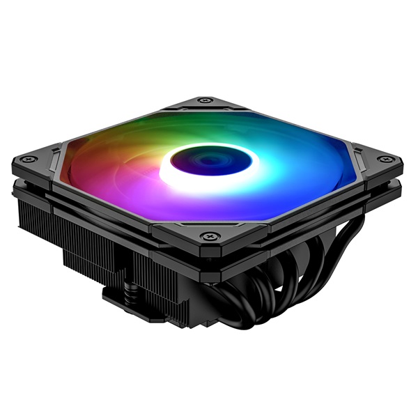 ID-Cooling CPU Cooler - IS-55 ARGB (Low profile, 31,2dB max, 92,76 m3/h; 4pin, 5 db heatpipe, 12cm, PWM, A-RGB) - Image 1