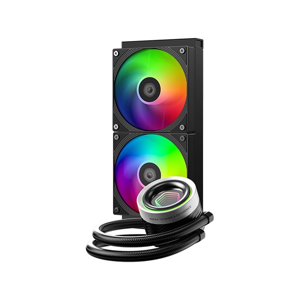 ID-Cooling CPU Water Cooler - FX240 INF (27.2dB; max. 98,54 m3/h; 2x12cm, A-RGB, fekete) - Image 1