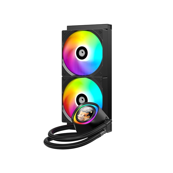 ID-Cooling CPU Water Cooler - FX240 LCD (27,2dB; max. 98,54 m3/h; 2x12cm, A-RGB, fekete) - Image 1
