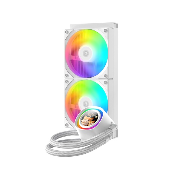 ID-Cooling CPU Water Cooler - FX240 LCD WHITE (27,2dB; max. 98,54 m3/h; 2x12cm, A-RGB, fehér) - Image 1