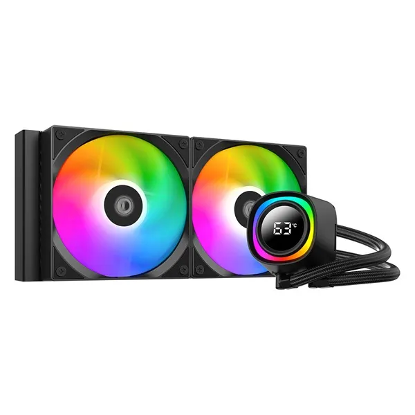 ID-Cooling CPU Water Cooler - FX240 TD (25dB; max. 98,54 m3/h; 2x12cm, A-RGB LED, fekete)