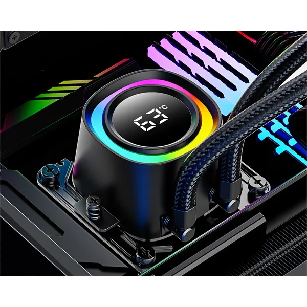ID-Cooling CPU Water Cooler - FX240 TD (25dB; max. 98,54 m3/h; 2x12cm, A-RGB LED, fekete) - Image 5