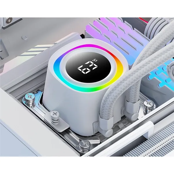 ID-Cooling CPU Water Cooler - FX240 TD WHITE (25dB; max. 98,54 m3/h; 2x12cm, A-RGB LED, fehér) - Image 9