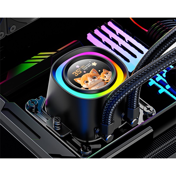 ID-Cooling CPU Water Cooler - FX360 LCD (27.2dB; max.98,54 m3/h; 3x12cm, A-RGB, fekete) - Image 13