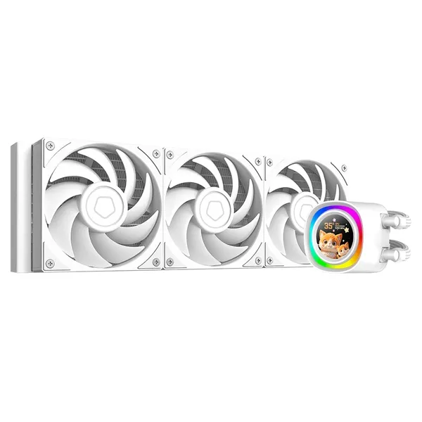 ID-Cooling CPU Water Cooler - FX360 LCD PE WHITE (34.3dB; max.150,78 m3/h; 3x12cm, fehér) - Image 2