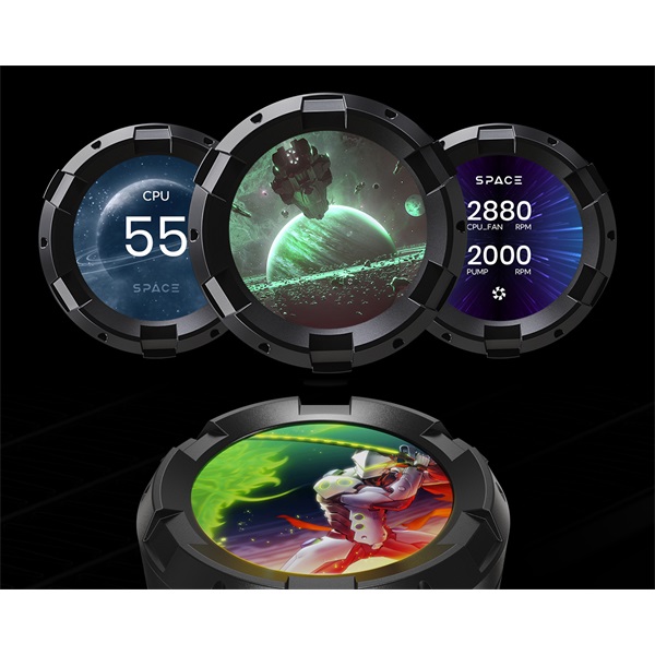 ID-Cooling CPU Water Cooler - Space SL360 (25dB; max. 132,52 m3/h; 3x12cm, A-RGB LED, fekete) - Image 10