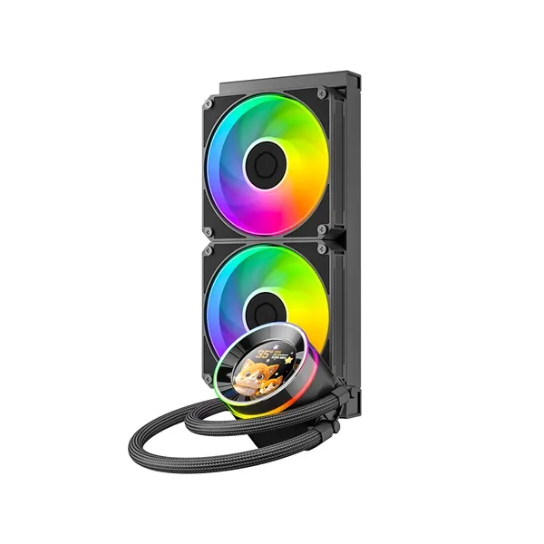 ID-Cooling CPU Water Cooler - Space SL240 V2 (25dB; max. 135,41 m3/h; 2x12cm, A-RGB LED, fekete) - Image 2