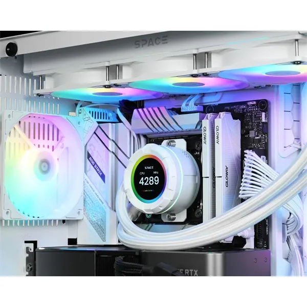 ID-Cooling CPU Water Cooler - Space SL360 XE WHITE (35,2dB; max. 129,39 m3/h; 3x12cm, A-RGB LED, fehér) - Image 11