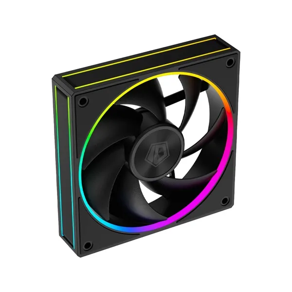 ID-Cooling Cooler 12cm - AF-127-ARGB-K TRIO (29,9dB, max. 132,52 m3/h, 4pin, PWM, 3 x12cm, ARGB LED, fekete) - Image 2