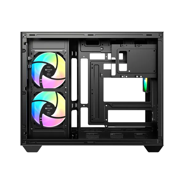 ID-Cooling Számítógépház - VIEW 500 ARGB (ablakos, 3x12cm A-RGB, BTF, mATX, 1xUSB3.0, 1xUSB2.0, fekete) - Image 5