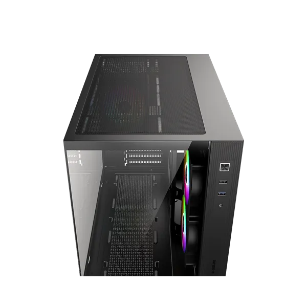 ID-Cooling Számítógépház - VIEW 500 ARGB (ablakos, 3x12cm A-RGB, BTF, mATX, 1xUSB3.0, 1xUSB2.0, fekete) - Image 6