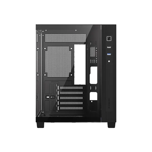 ID-Cooling Számítógépház - VIEW 500 (ablakos, venti nélkül, BTF, mATX, 1xUSB3.0, 1xUSB2.0, fekete) - Image 2