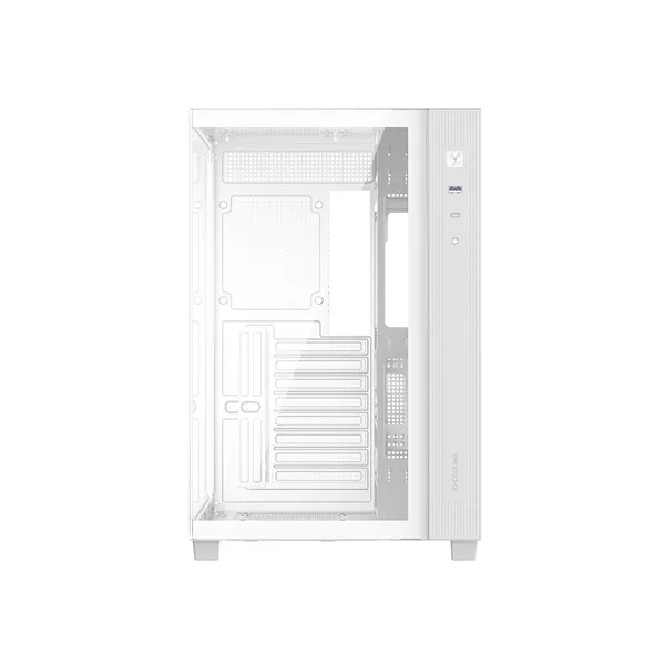 ID-Cooling Számítógépház - VIEW 510 WH (ablakos, venti nélkül, BTF, ATX, USB3.0, 1xUSB-C, fehér) - Image 2