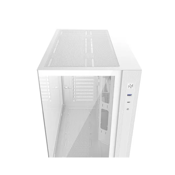 ID-Cooling Számítógépház - VIEW 510 WH (ablakos, venti nélkül, BTF, ATX, USB3.0, 1xUSB-C, fehér) - Image 5
