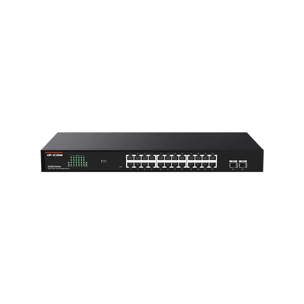 IP-COM Switch Menedzselhető - G2226F (24x1Gbps + 2x1Gbps SFP;  52Gbps; Rack)