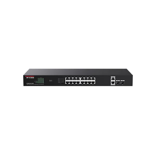IP-COM Switch PoE - G1120P-16-150W (18x1Gbps; 2x SFP; 16 af/at PoE+ port; 135W, Rackbe szerelhető)