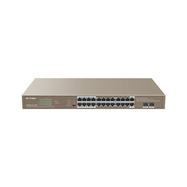 IP-COM_Switch_PoE_-_G1126P-24-410W_24x1Gbps_2x_SFP_24_afat_PoE_port_370W_Rackbe_szerelheto-i330783.jpg IP-COM Switch PoE - G1126P-24-410W (24x1Gbps; 2x SFP; 24 af/at PoE+ port; 370W, Rackbe szerelhető) - Image 1