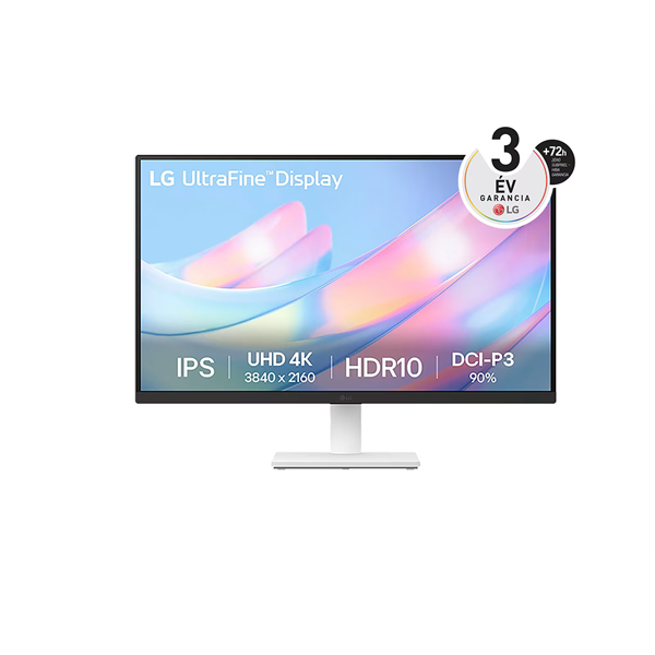 LG Monitor 27" - 27US500-W (IPS; 16:9; 3840x2160; 5ms; 300cd; 60Hz; DP, HDMIx2, HDR) - Image 2
