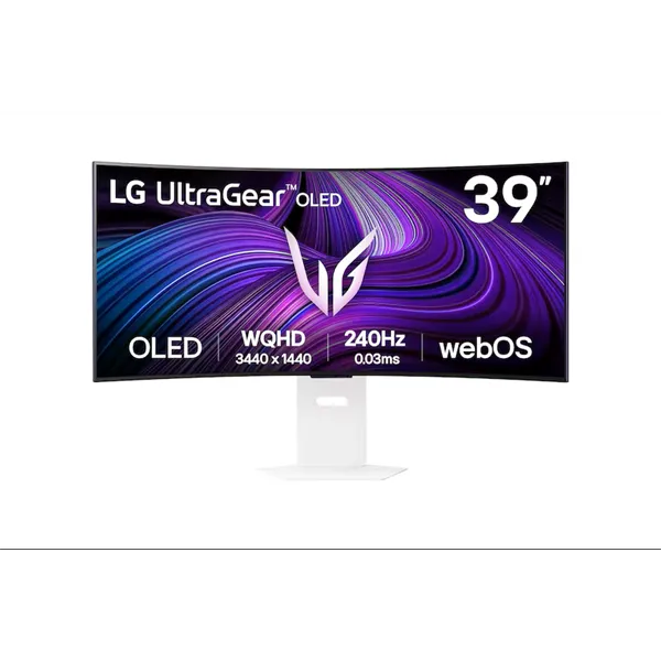 LG Monitor 39" - 39GX90SA-W (OLED; Ívelt, 21:9; 3440x1440; <1ms; 275cd; 240Hz, HDMIx2, DP; USB; HDR; FreeSync; G-sync)