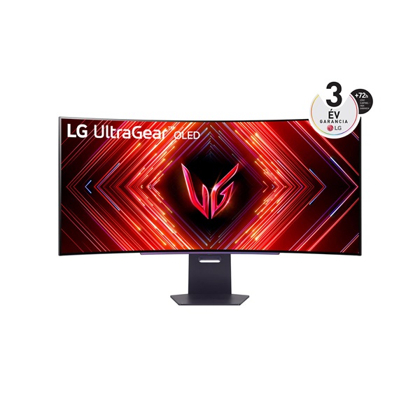 LG Monitor 45" Gamer - 45GS95QE-B (OLED; 21:9; 3440x1440; 240Hz; 0.03ms; 275cd; HDMIx2; DP; USB; G-Sync; HDR, Mag.áll)