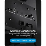 Majority Hangszóró 2.0 - D50X Fekete (60W, Bluetooth 5.3, USB, AUX, HDMI ARC, RCA, USB, Optikai, Távírányító) - Image 2