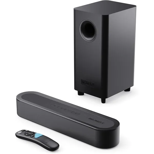 Majority Hangszóró Soundbar - Bowfell Axis 2.1 Dolby (140W, BT 5.0, HDMI ARC, AUX, USB, Optikai, Távírányító, Mélynyomó)
