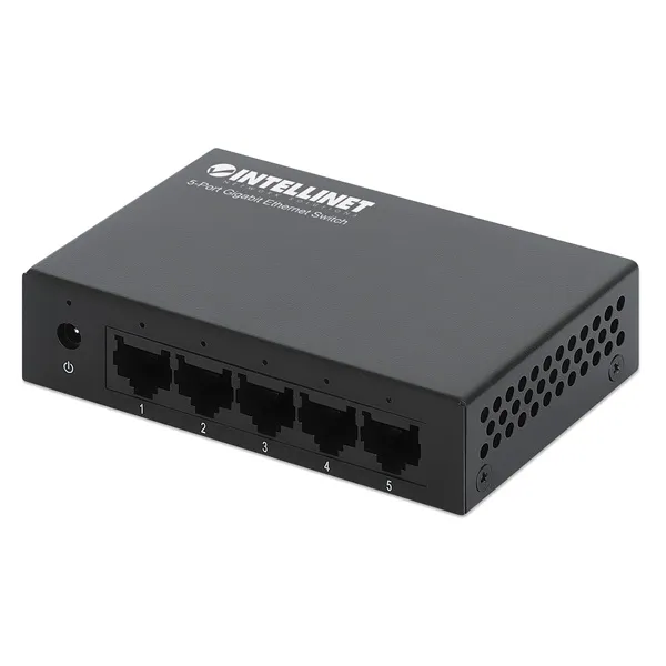 Manhattan Switch - 5 port, 1Gbps, fém ház, IEEE 802.3az, Fekete
