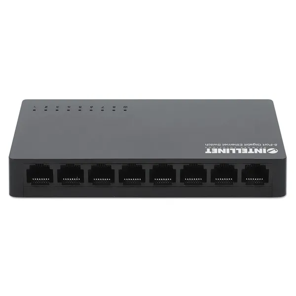 Manhattan Switch - 8 port, 1Gbps, műanyag, IEEE 802.3az, Fekete