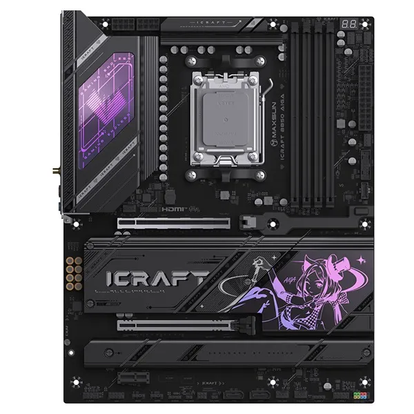 Maxsun Alaplap - AMD MS-ICRAFT B850 AIGA AM5 (B850, ATX, 4xDDR5 8400MHz, 2xSATA3, 4xM.2, HDMI, DP)