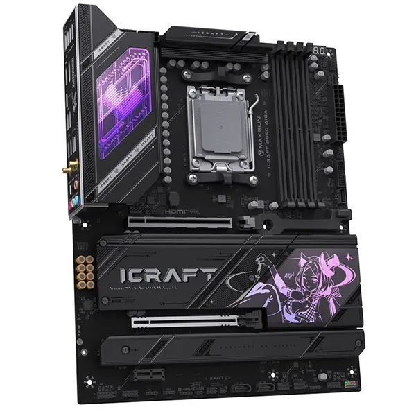 Maxsun Alaplap - AMD MS-ICRAFT B850 AIGA AM5 (B850, ATX, 4xDDR5 8400MHz, 2xSATA3, 4xM.2, HDMI, DP) - Image 4