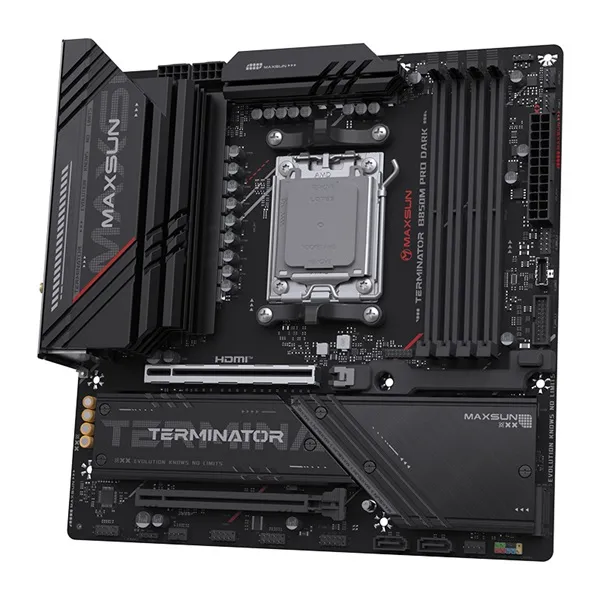 Maxsun Alaplap - AMD MS-TERMINATOR B850M PRO DARK WIFI AM5 (B850, mATX, 4xDDR5 8000MHz, 2xSATA3, 3xM.2, HDMI, DP) - Image 3