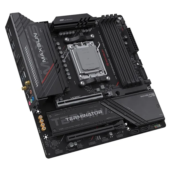 Maxsun Alaplap - AMD MS-TERMINATOR B850M PRO DARK WIFI AM5 (B850, mATX, 4xDDR5 8000MHz, 2xSATA3, 3xM.2, HDMI, DP) - Image 5