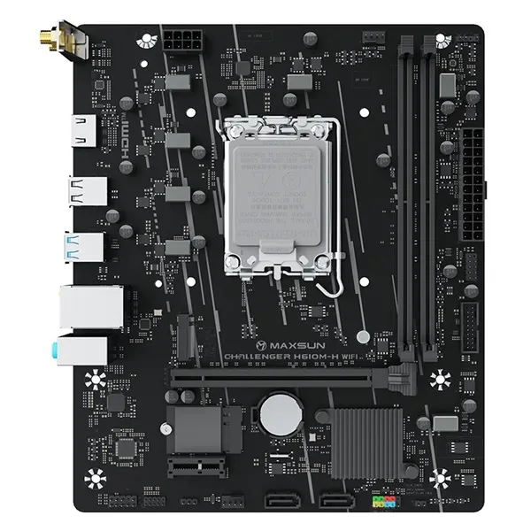 Maxsun Alaplap - Intel MS-CHALLENGER H610M-H V1 WIFI s1700 (H610, mATX, 2xDDR4 3200MHz, 2xSATA3, M.2, HDMI, D-sub)