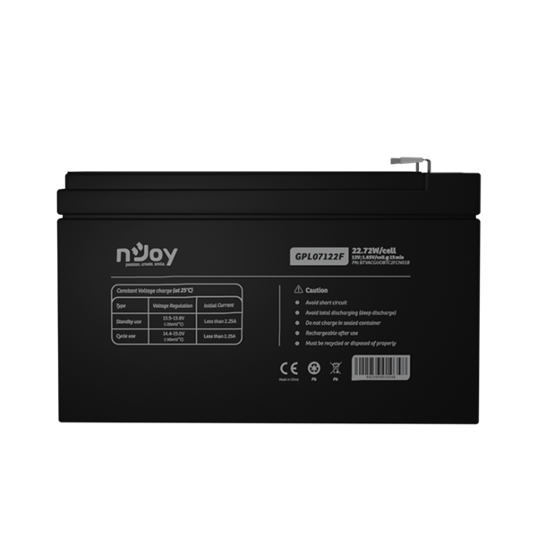 NJOY Szünetmentes akkumulátor - GPL07122F (12V/7Ah, Long-life, T2/F2, zárt, gondozás mentes, AGM) - Image 4