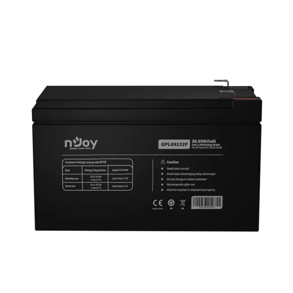 Njoy 12V/9Ah szünetmentes AGM akkumulátor 1db/csomag