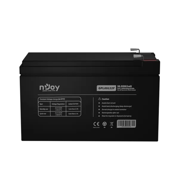 Njoy 12V/9Ah szünetmentes AGM akkumulátor 1db/csomag - Image 2