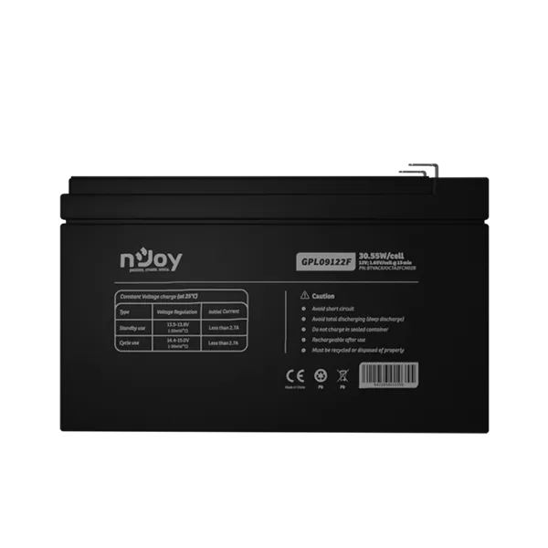 Njoy 12V/9Ah szünetmentes AGM akkumulátor 1db/csomag - Image 3