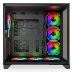 NJOY Számítógépház -  AURA (fekete, ablakos, ATX, 7x12cm, 2xUSB3.0, 1x USB-C) - Image 7