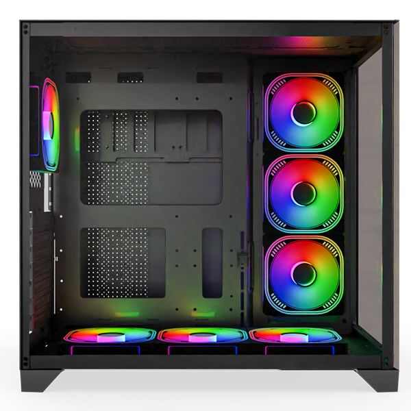 NJOY Számítógépház -  AURA (fekete, ablakos, ATX, 7x12cm, 2xUSB3.0, 1x USB-C) - Image 7