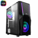 NJOY Számítógépház -  FORT (fekete, ablakos, ATX, 2x12cm, 1xUSB2.0, 2xUSB3.0)