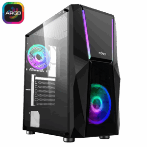 NJOY Számítógépház -  FORT (fekete, ablakos, ATX, 2x12cm, 1xUSB2.0, 2xUSB3.0)