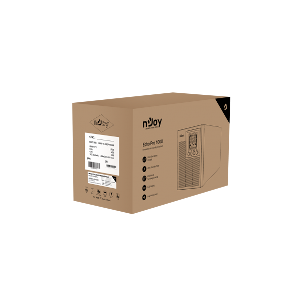 NJOY Szünetmentes  1000VA - Echo Pro 1000 (3 Schuko, RS-232, On-line, szinuszhullám, generátor támogatás, fekete) - Image 5