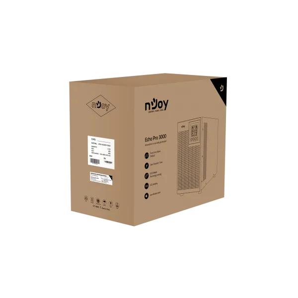 NJOY Szünetmentes  3000VA - Echo Pro 3000 (4 Schuko, RS-232, On-line, szinuszhullám, generátor támogatás, fekete) - Image 5
