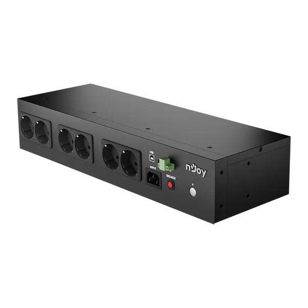 NJOY Szünetmentes 800VA - Theron 800 (8 Schuko, Off-line (VFD), USB menedzsment, 2U rack)