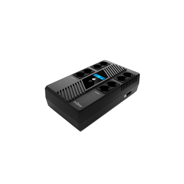 NJOY Szünetmentes 800VA - Token 800 (2x4 Schuko, line-interaktív,HID USB, LCD, túlfeszültség védett, fekete) - Image 1